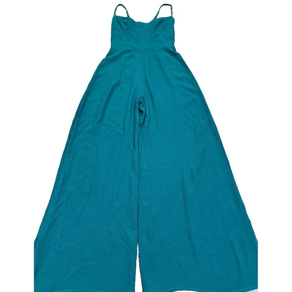 Reformation Pants - Reformation green jumpsuit womens' size 2 ruched back‎ wide legs viscose
